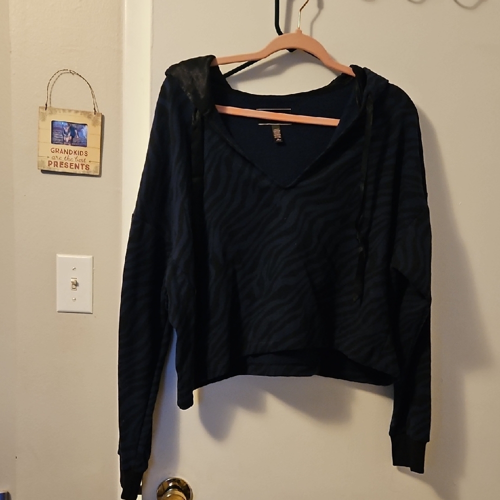 Victoria's Secret Black Zebra Crop Top